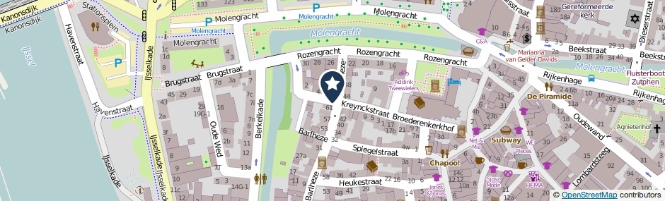 Kaartweergave Kreynckstraat in Zutphen