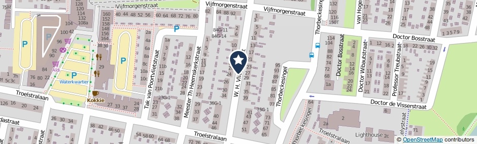 Kaartweergave W. H. Vliegenstraat in Zutphen