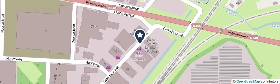 Kaartweergave Zweedsestraat in Zutphen
