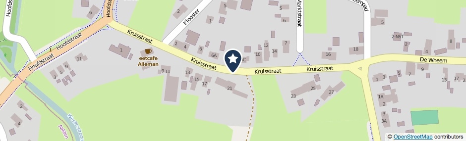 Kaartweergave Kruisstraat in Zweeloo