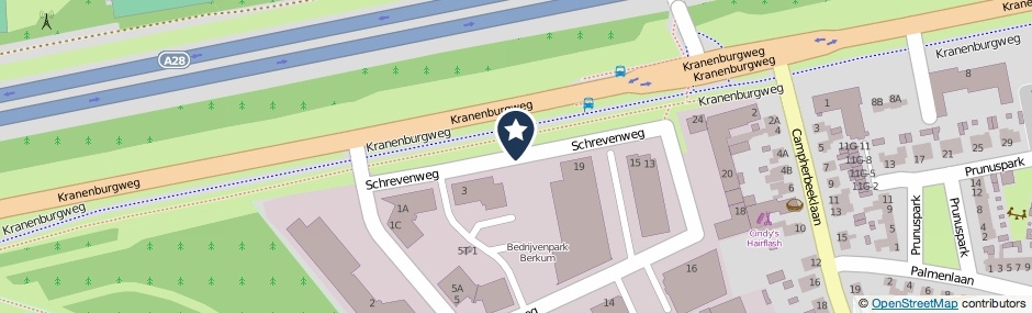 Kaartweergave Schrevenweg in Zwolle